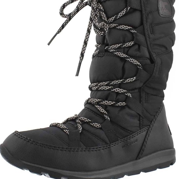 Sorel Black and White Winter Boots for Rainy Days - Picture 1 of 3